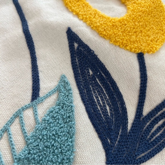 Embroidered Lotus Flower Throw Pillow Cover - Picture 5 of 5